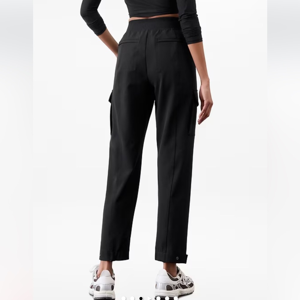 ATHLETA Endless High Rise Cargo Ankle Pant size 12 tall black - Picture 2 of 12
